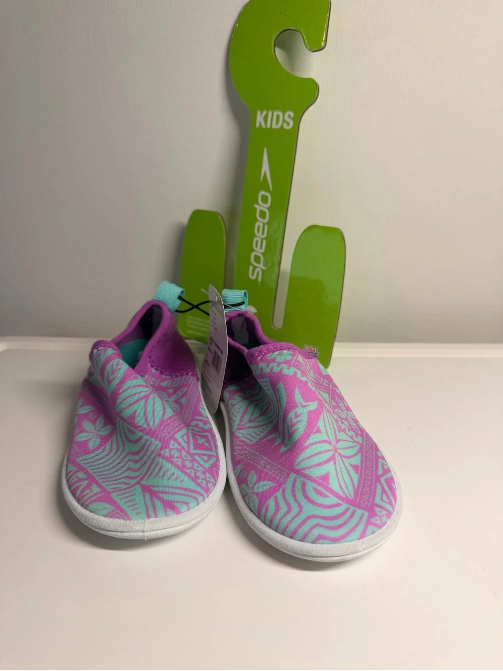 Speedo Kids Splash & Sun Booties Swim Water Shoes Slip On M Neon Violet NWT